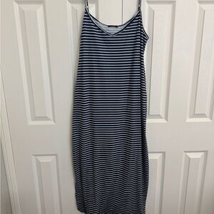 Striped Maxi Dress in Black and White